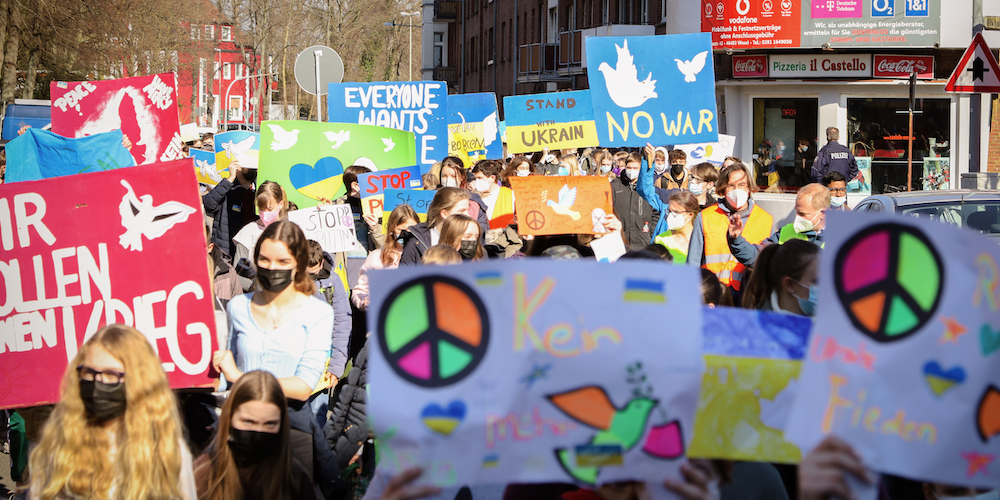 Friedensdemonstration der weiterführenden Schulen der Stadt Wesel am 03.03.2022